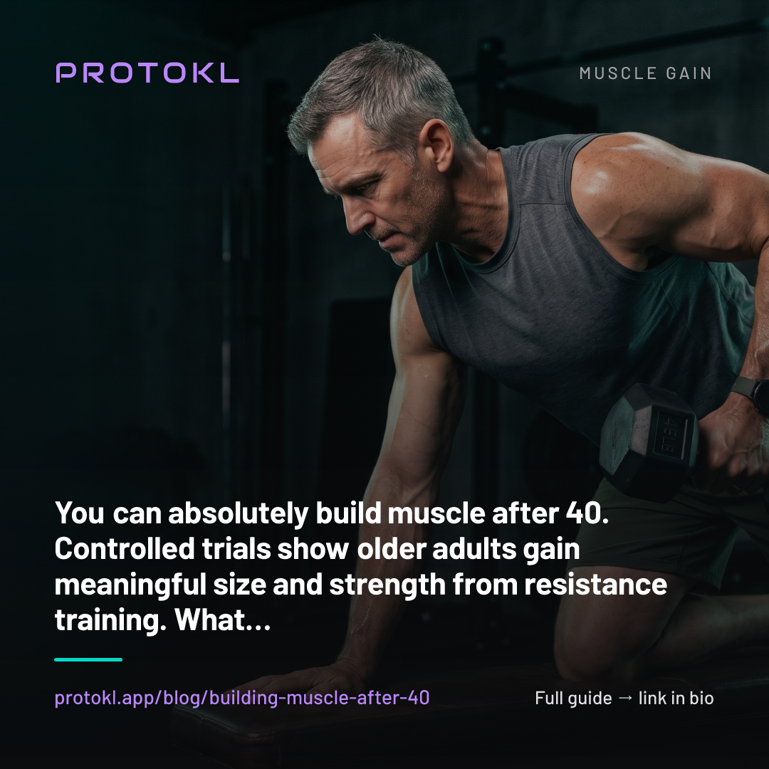 Building Muscle After 40: What Actually Changes (and What Doesn't) — shareable social card