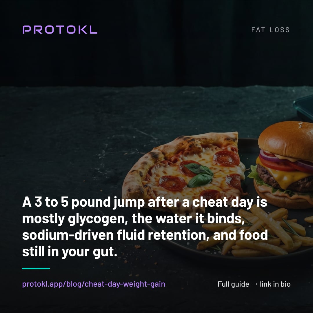 Gained Weight After a Cheat Day? How Much Is Actually Fat — shareable social card