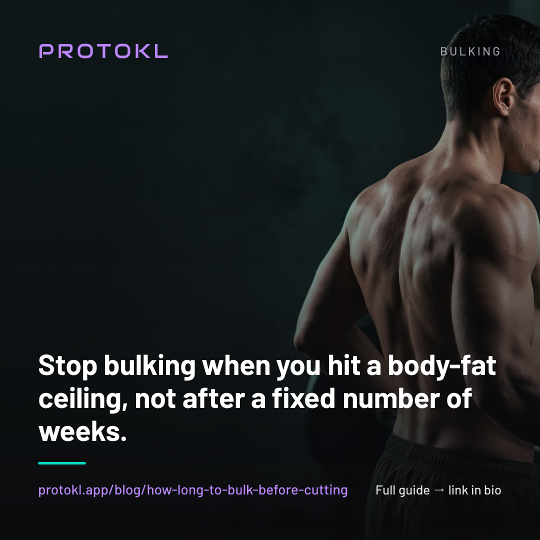 How Long Should You Bulk Before Cutting? Body Fat, Not the Calendar — shareable social card