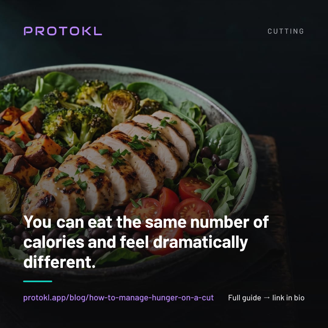 How to Manage Hunger on a Cut Without Eating More Calories — shareable social card
