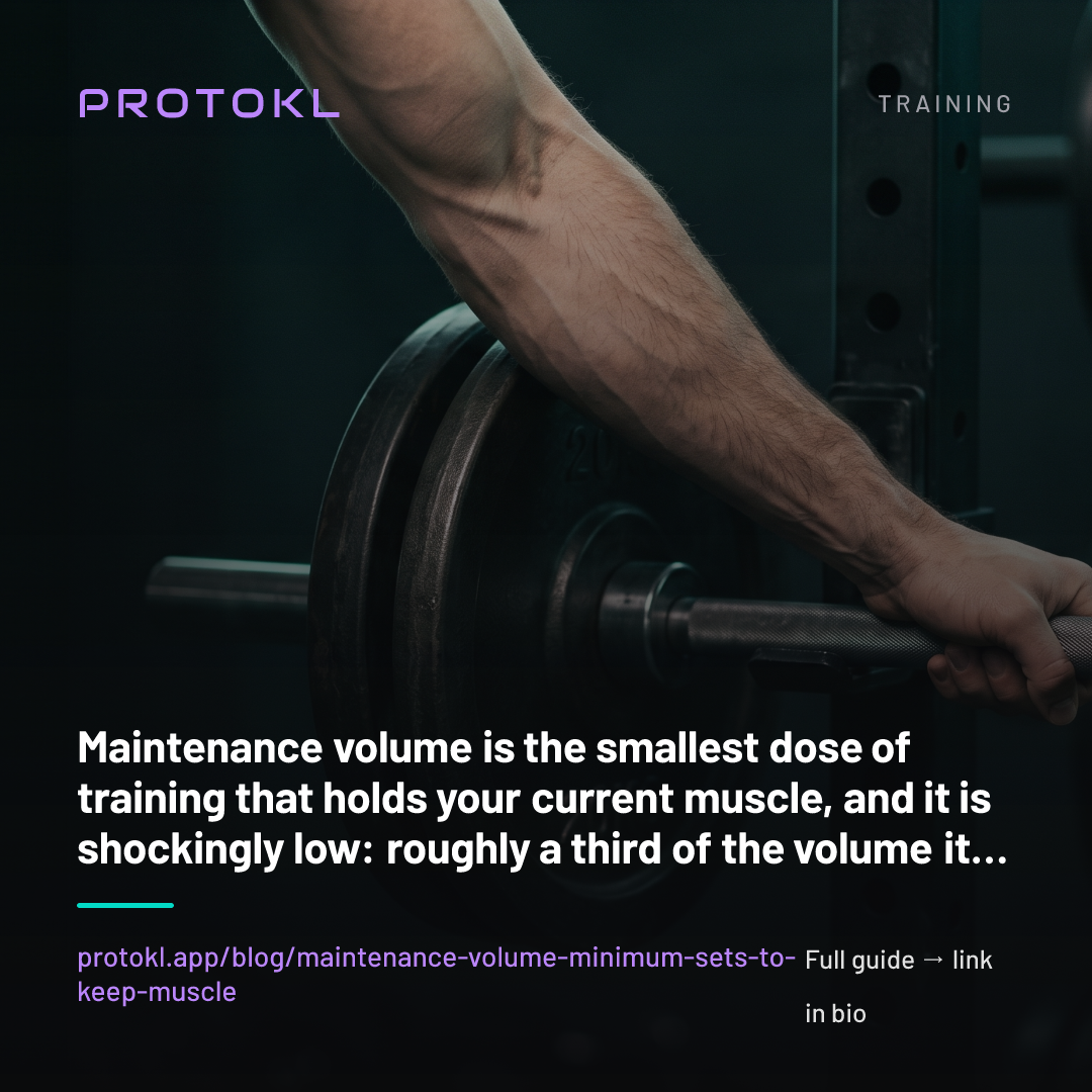 Maintenance Volume: The Fewest Sets That Actually Keep Your Muscle — shareable social card