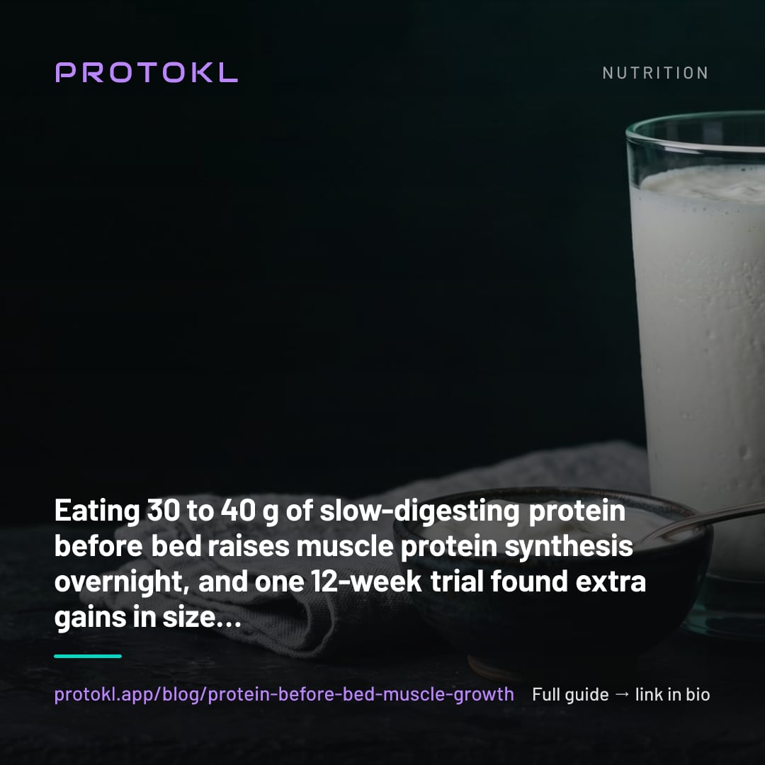 Should You Eat Protein Before Bed? What the Casein Research Actually Shows — shareable social card